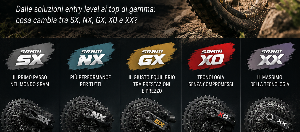 Gruppi SRAM MTB: differenze tra SX, NX, GX, X01, XX1 e Eagle Transmission