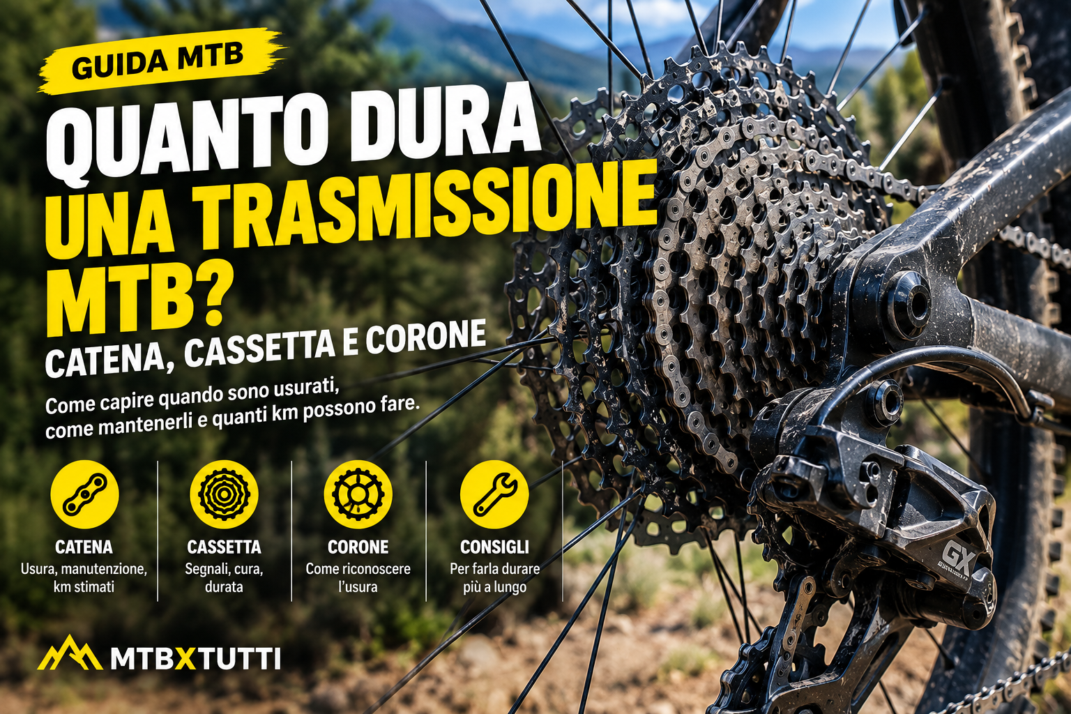 Quanto dura una trasmissione MTB? Durata di catena, cassetta , corone e movimento centrale .